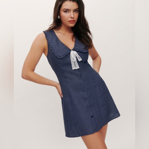 Reformation Dresses & Skirts - Reformation soraya polka dot sleeveless linen dress